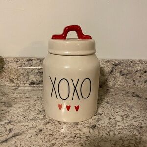 Rae Dunn Artisan Collection Ceramic Jar with Red Lid